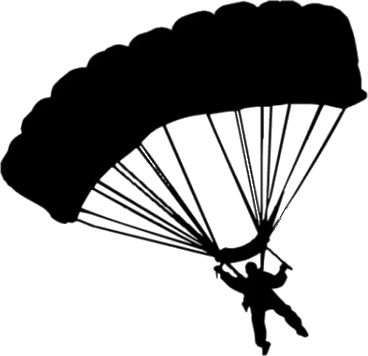 Silhouetted Skydiver with Open Parachute