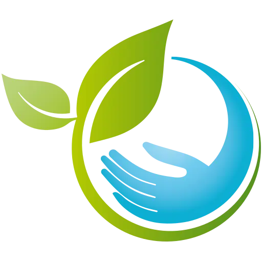 Eco-Friendly Symbol with Leaf and Hand