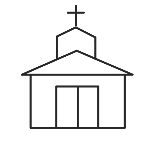 Church Line Illustration with Cross