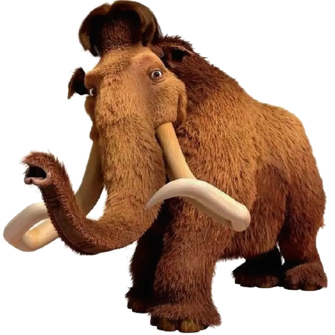 Cartoon Mammoth Illustration with Tusks