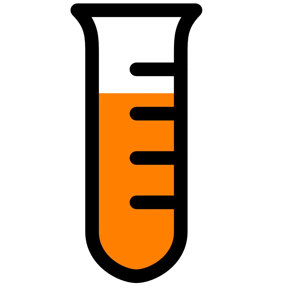 Test Tube Filled with Orange Liquid