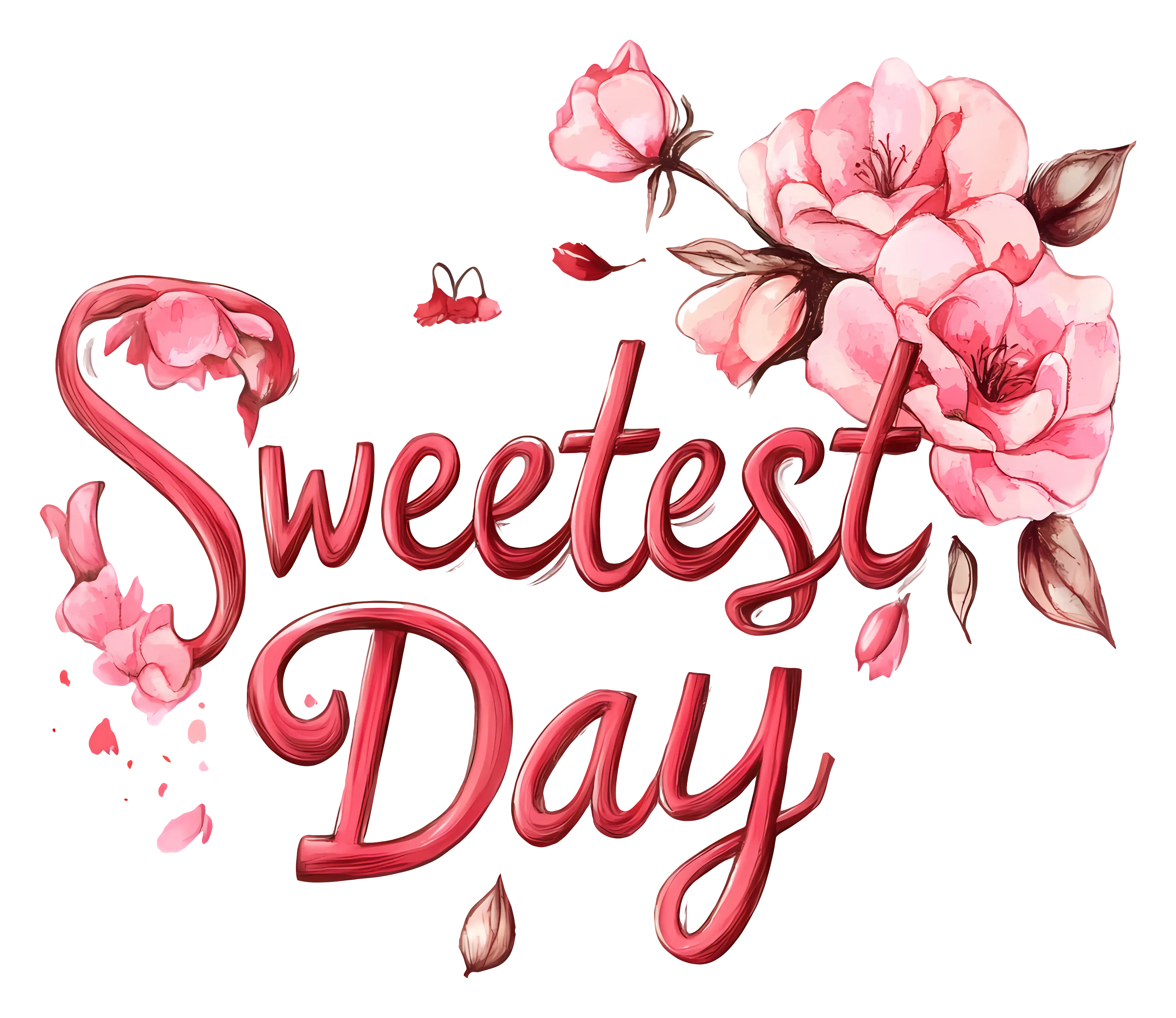 Sweetest Day Floral Text Illustration