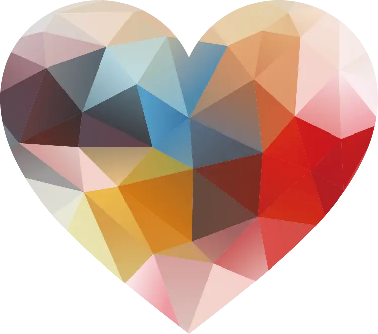 Colorful Geometric Heart Shape