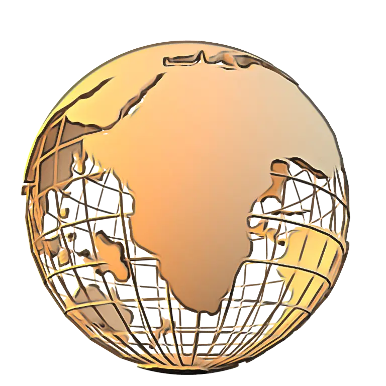 Golden Globe Symbol with Africa Perspective