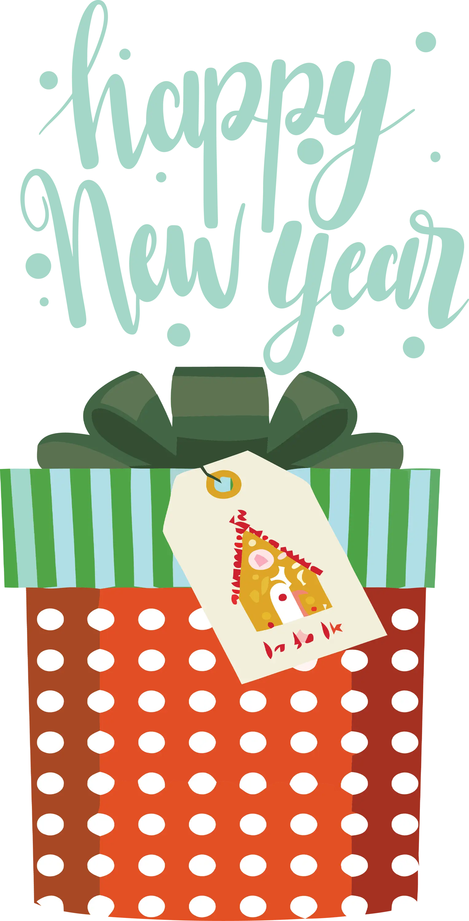 Happy New Year Gift Box Illustration