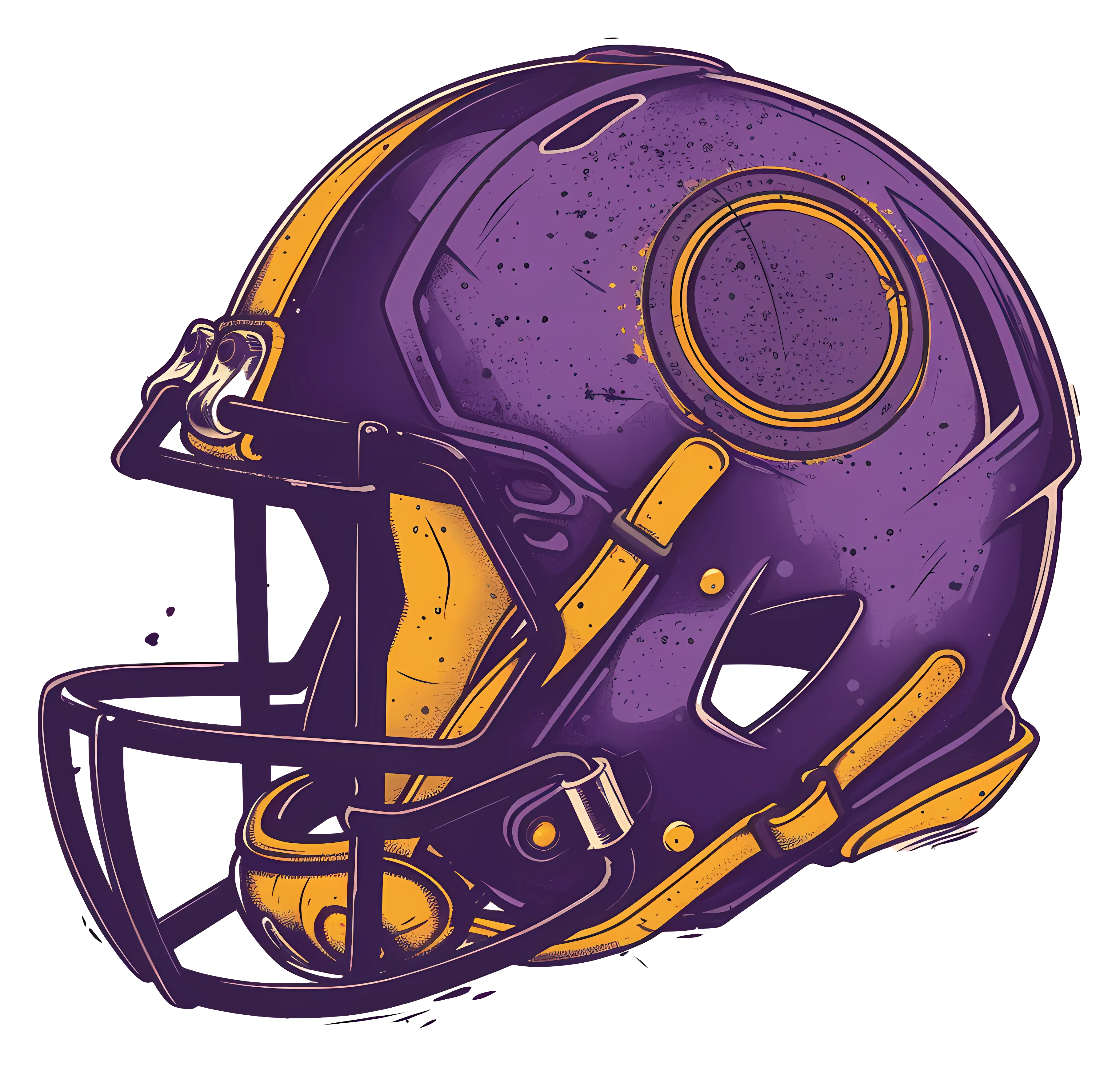 Purple and Yellow Football Helmet