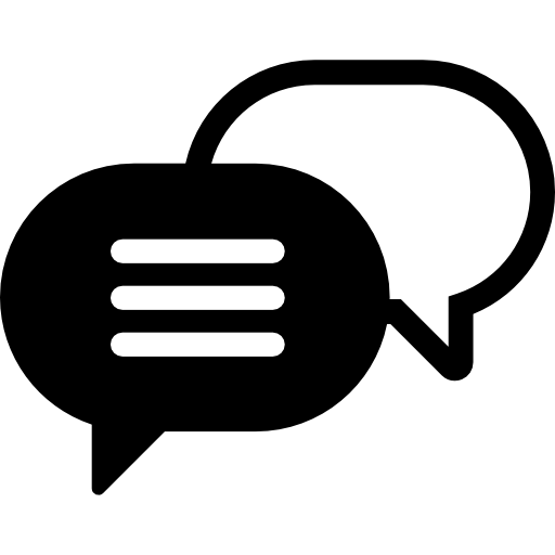 Black Chat Bubble Icons for Communication