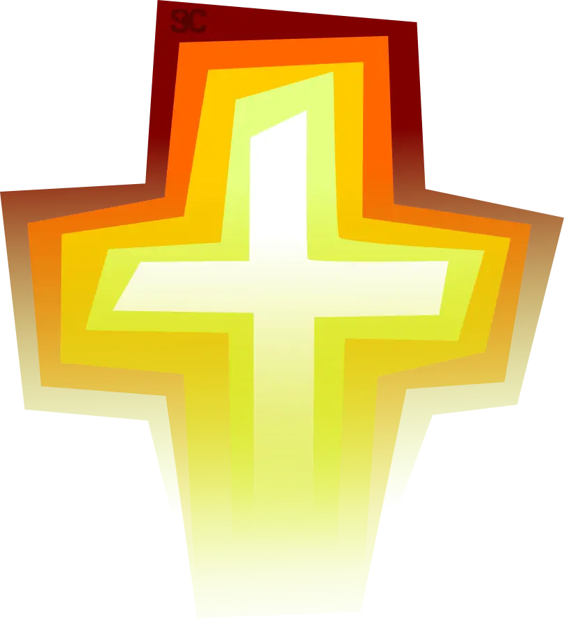 Glowing Cross Icon for Religious Symbol