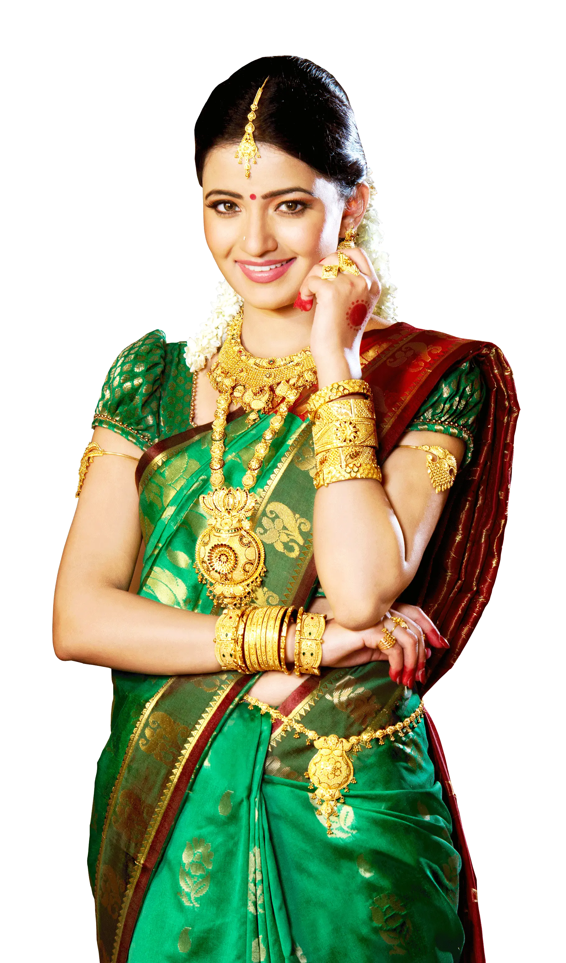 Woman in Traditional Attire with Jewelry