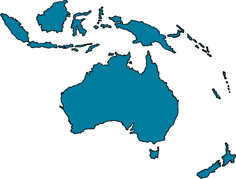 Map of Oceania With Pacific Islands