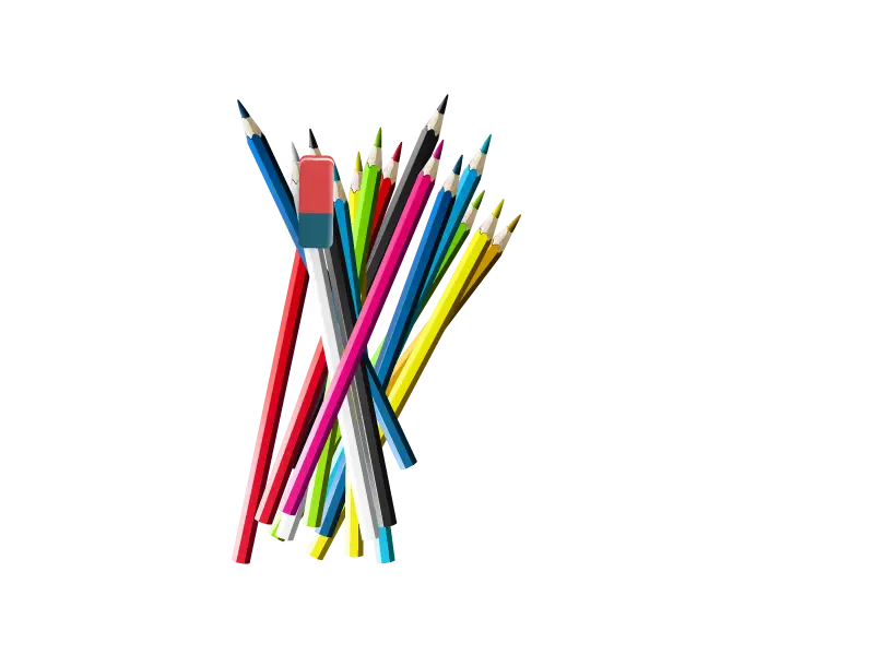 Colorful Pencils with Eraser for Art Projects