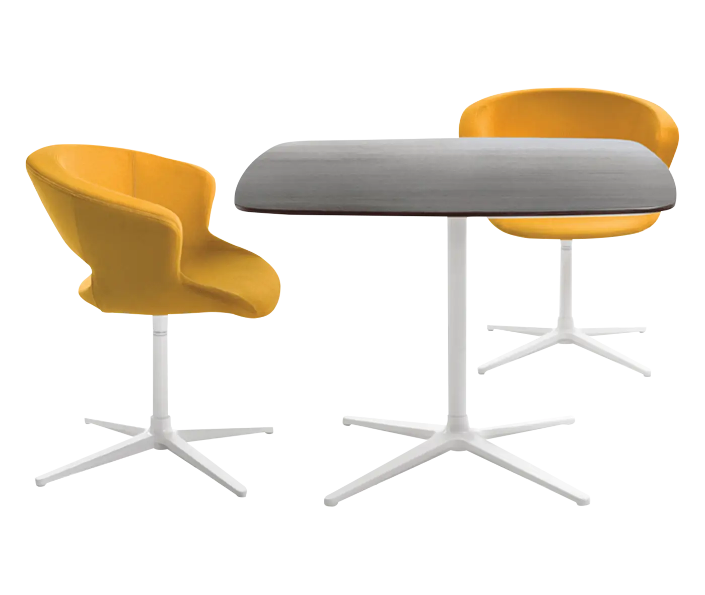 Yellow Chairs and Modern Table Furniture Set