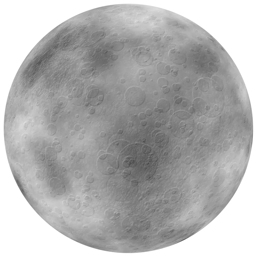 Full Moon Illustration with Lunar Surface