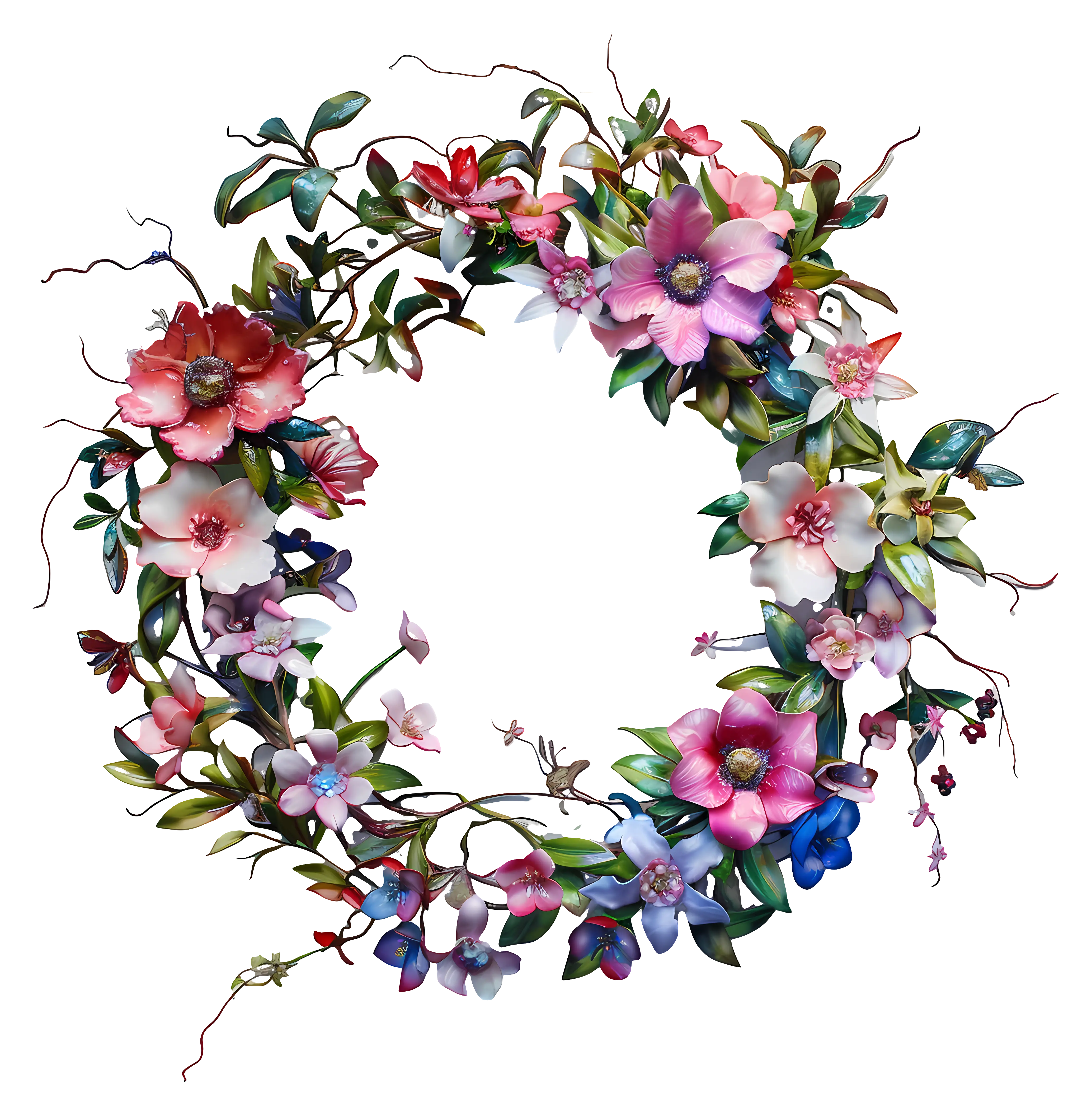 Beautiful Floral Wreath Illustration