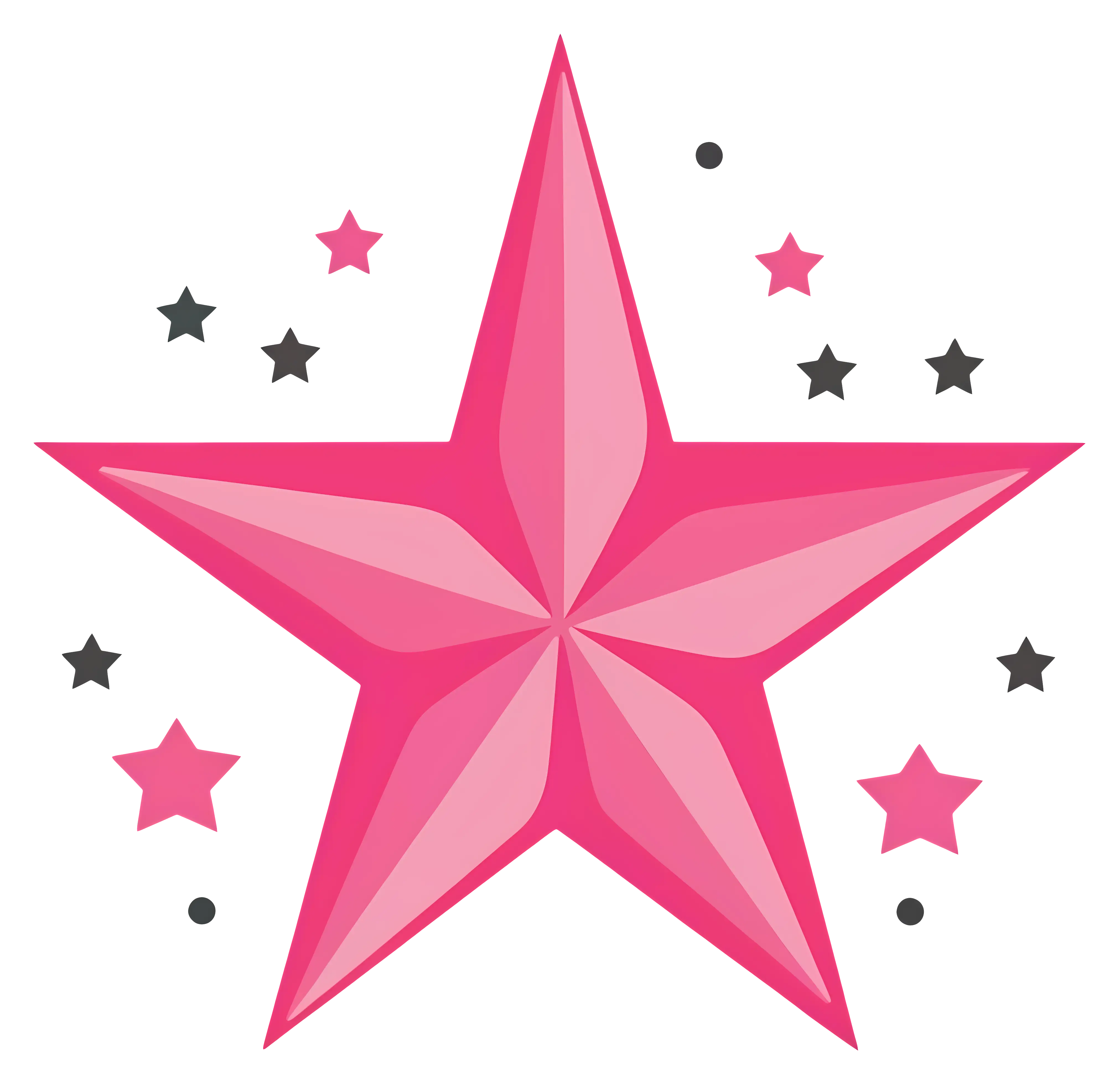 Pink Star with Smaller Stars Decoration