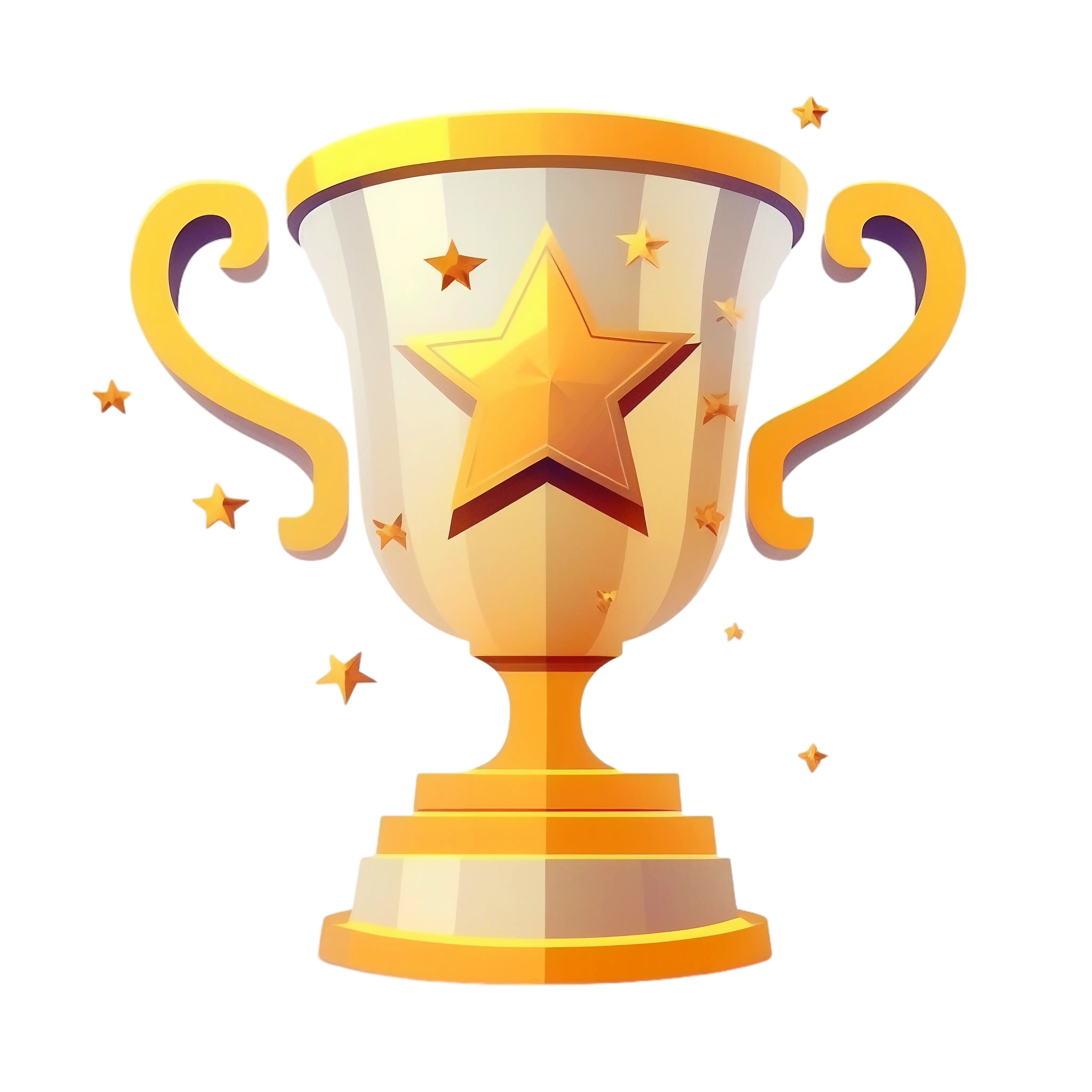 Golden Trophy Illustration with a Star Emblem for Achievement