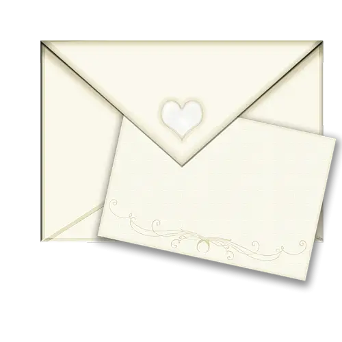 Cream Envelope with Heart Design and Card