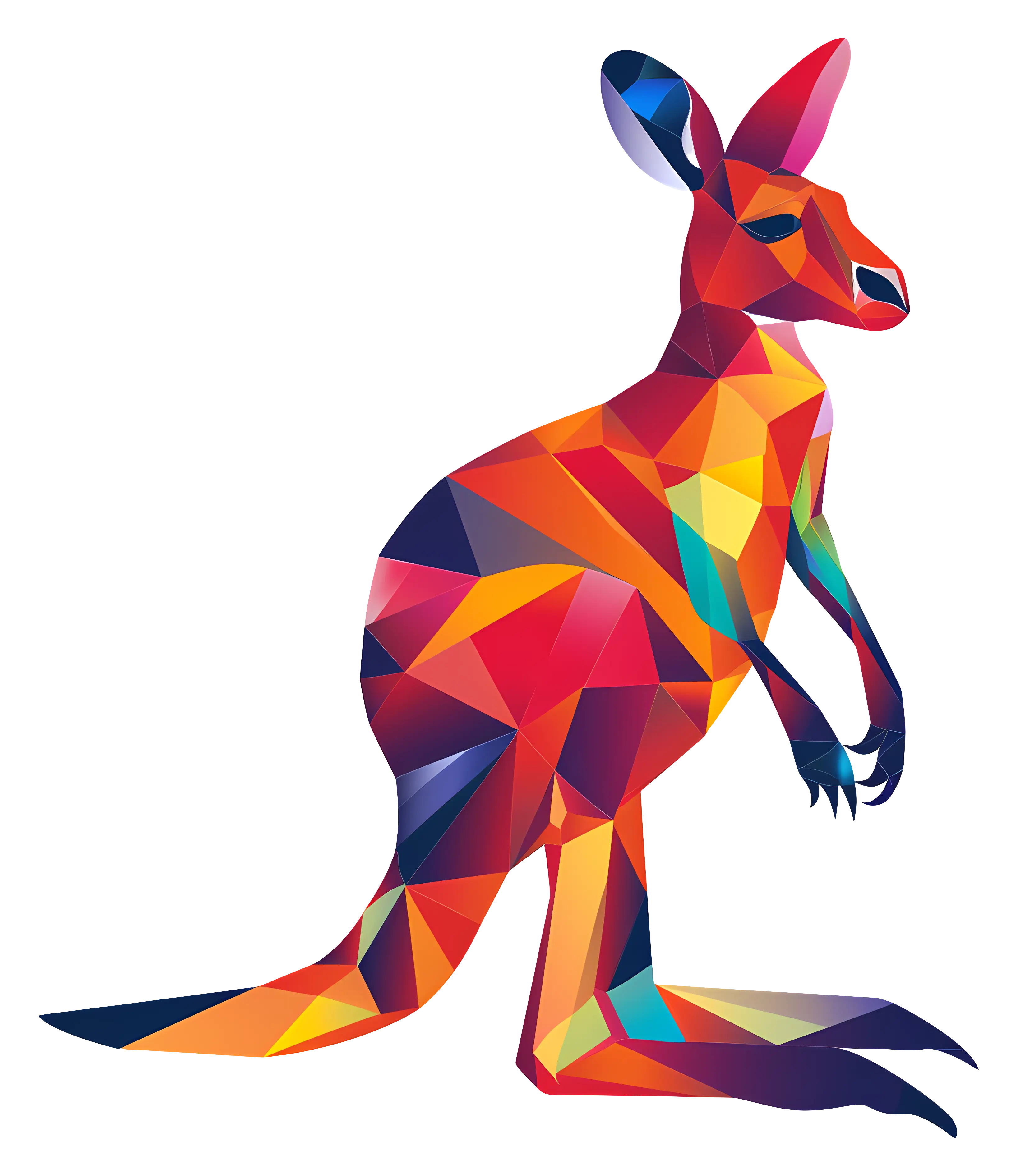 Abstract Colorful Kangaroo Illustration