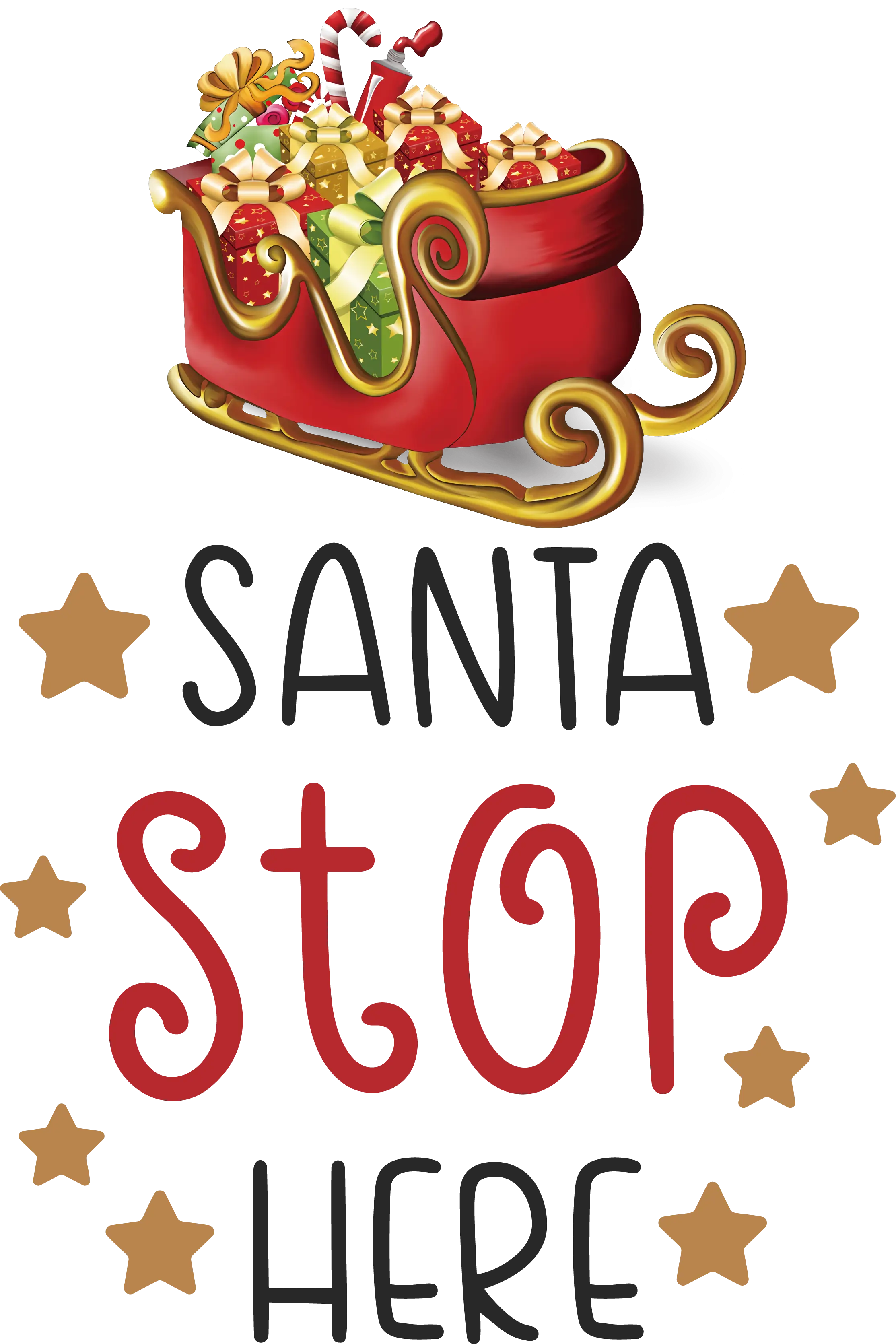 Santa Sleigh with Gifts and Festive Message