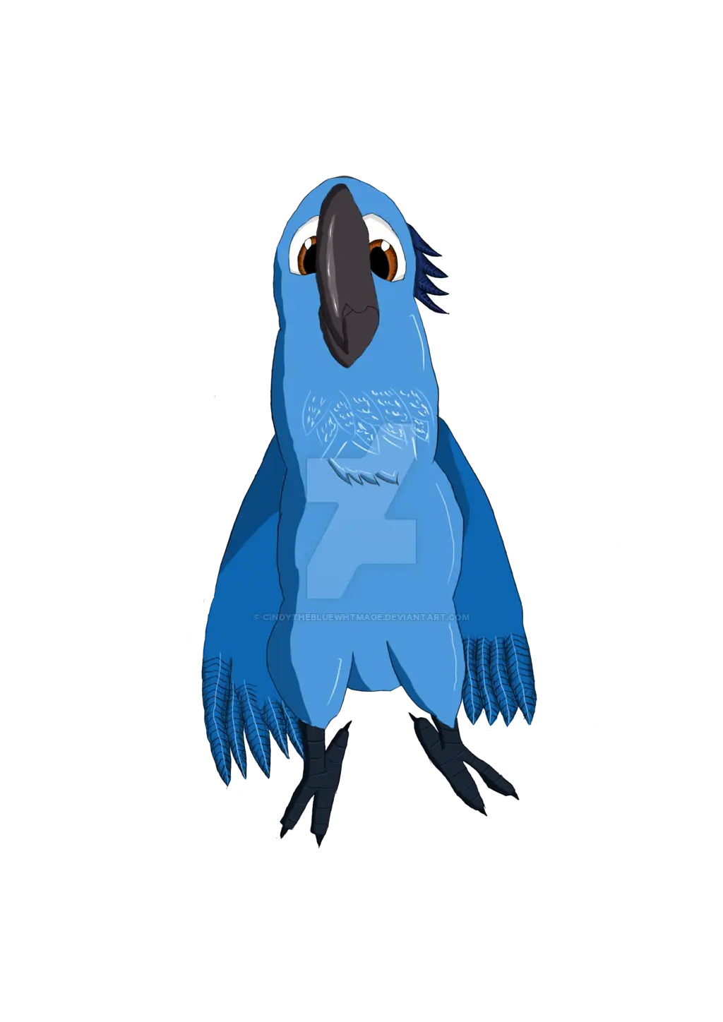 Blue Cartoon Parrot Character
