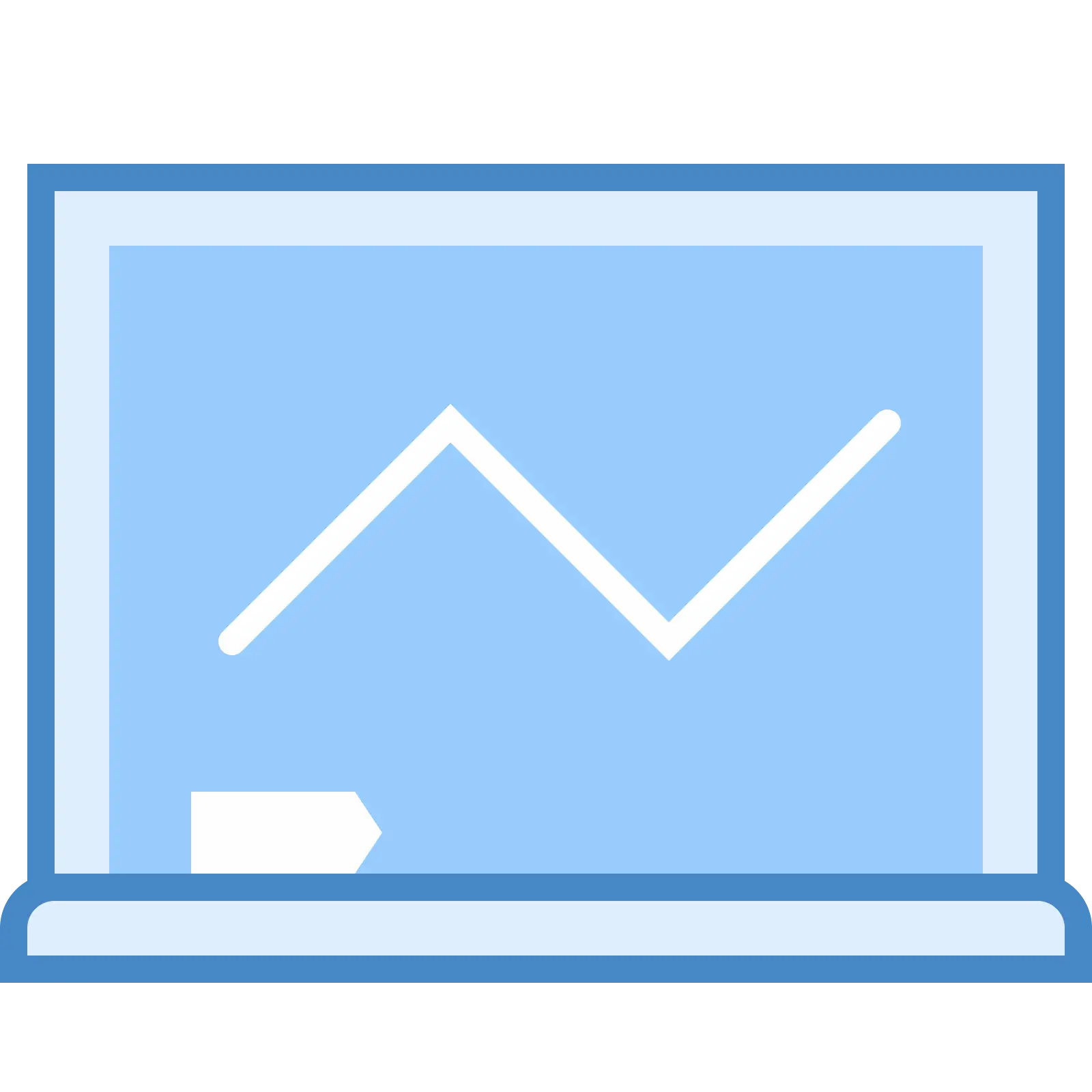 Blue Graph Icon Displayed on Screen