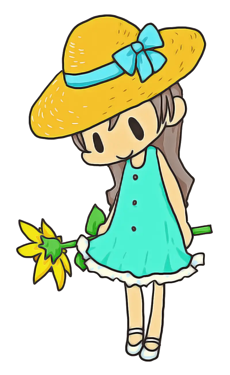 Cute Girl with Sunflower