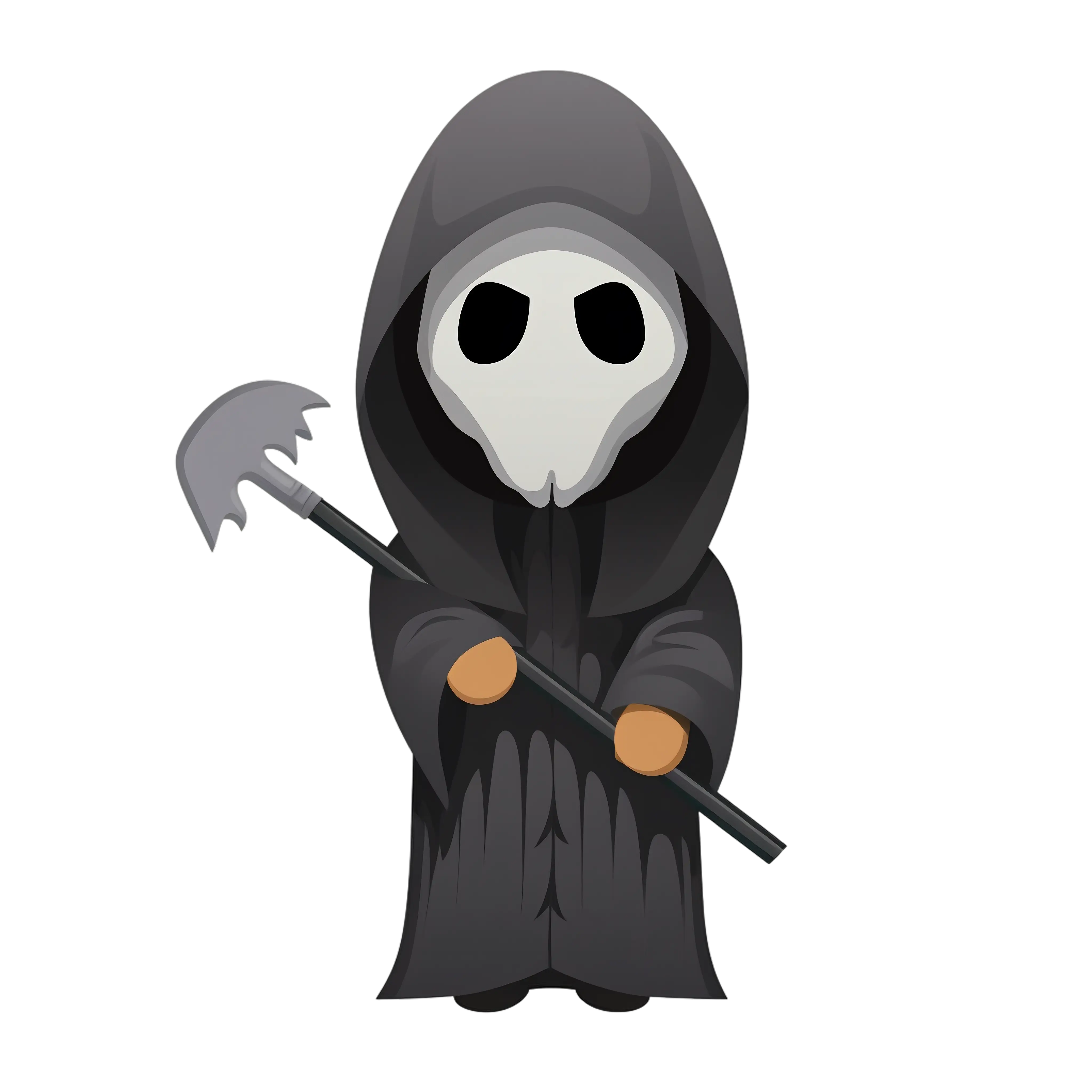 Grim Reaper Cartoon with Scythe