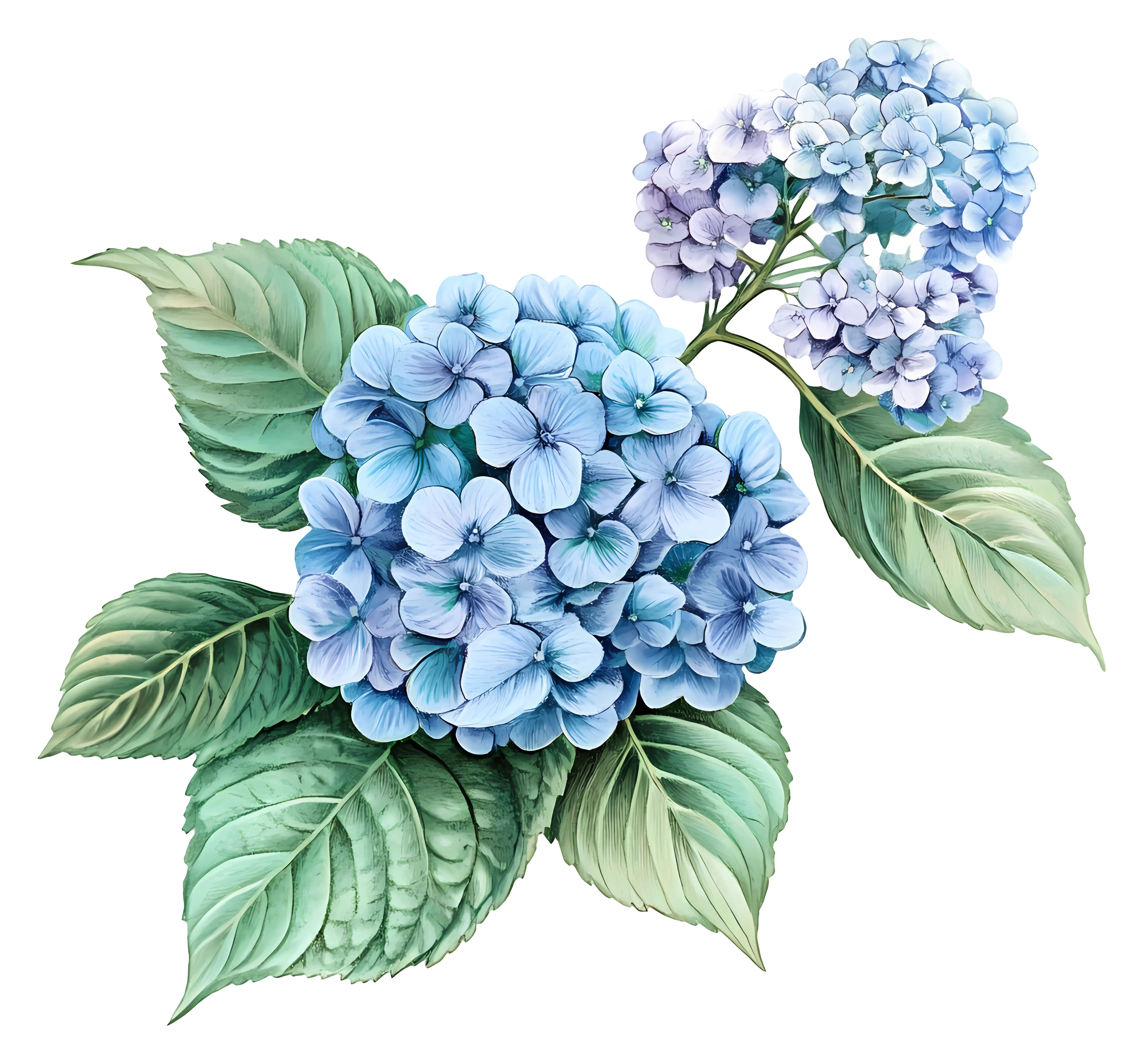Blue and Purple Hydrangea Flowers