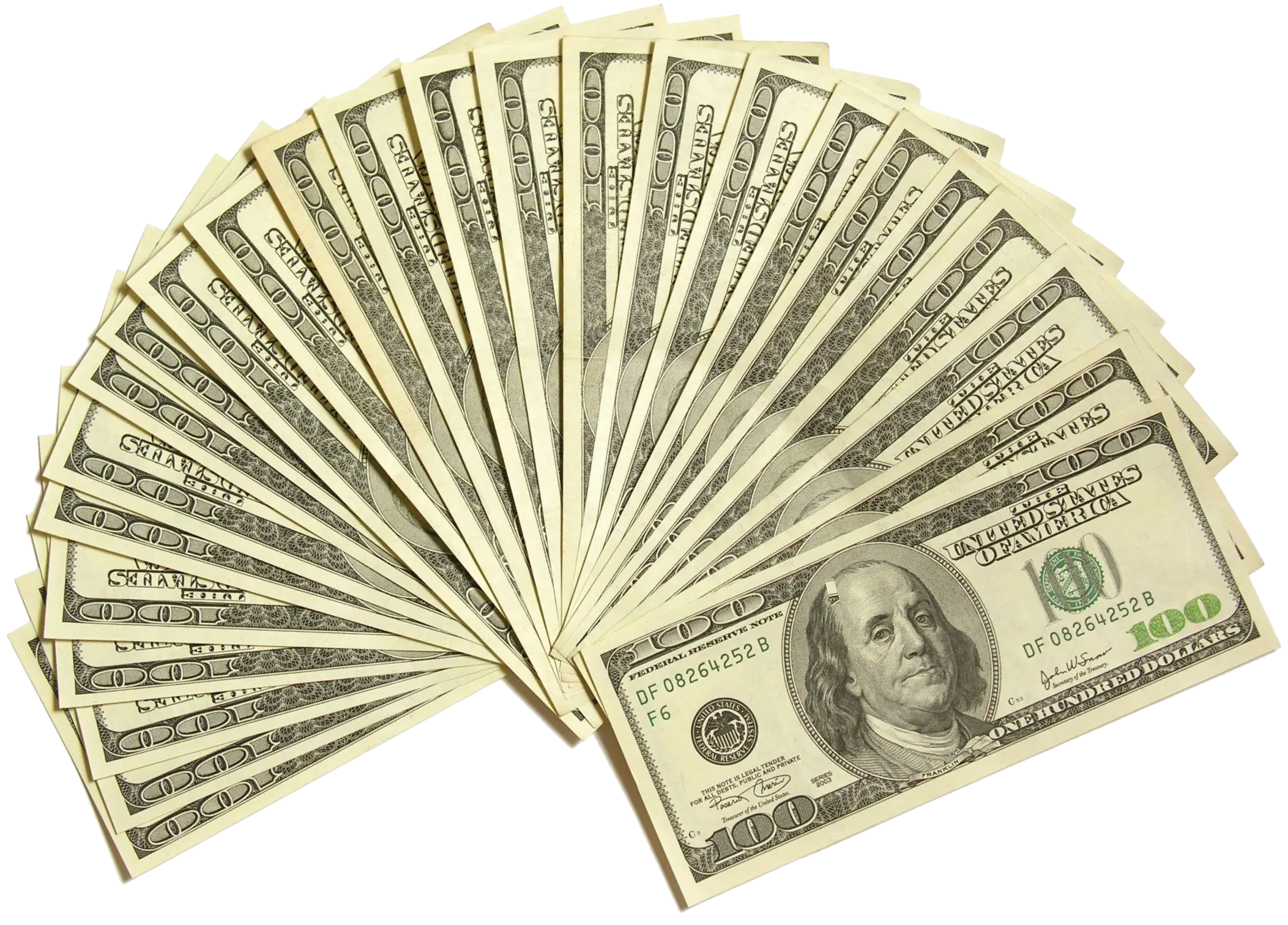 Fan of Hundred Dollar Bills