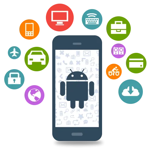 Smartphone with Android and App Icons