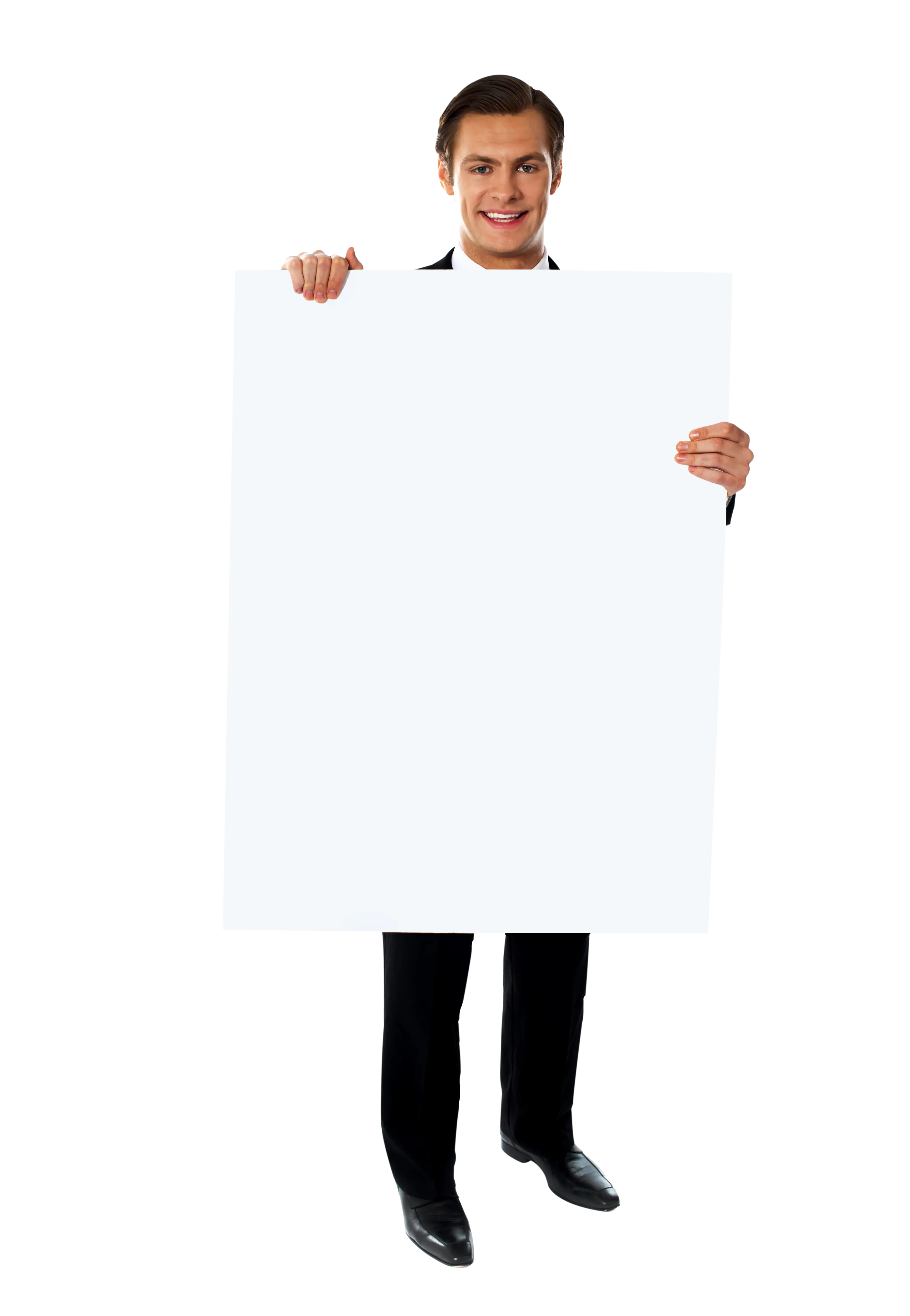 Person Holding Blank Sign for Advertisement