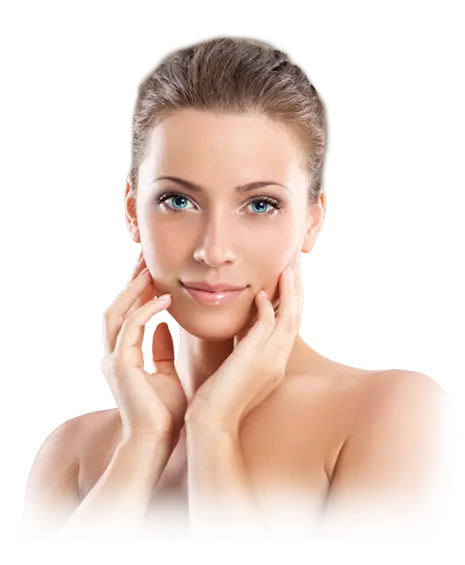 Woman Touching Face with Beauty Expression
