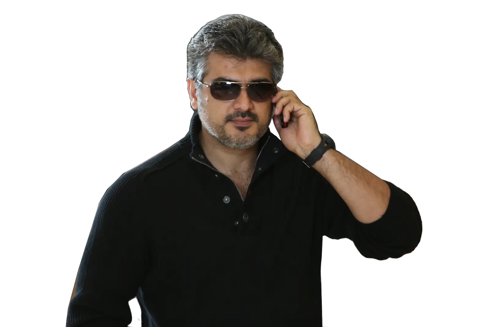 Cool Man in Black Outfit with Sunglasses