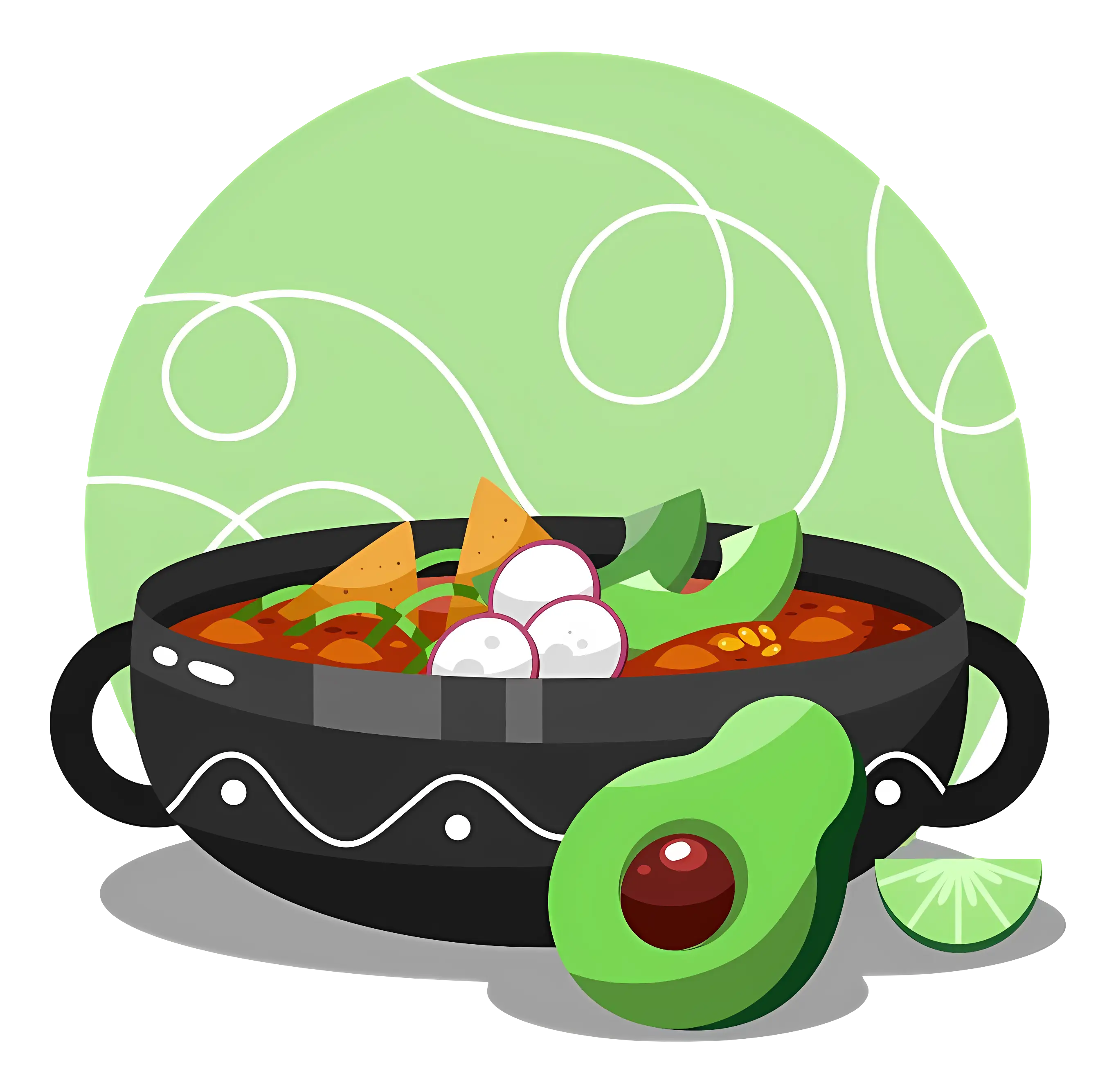 Mexican Soup with Avocado and Lime