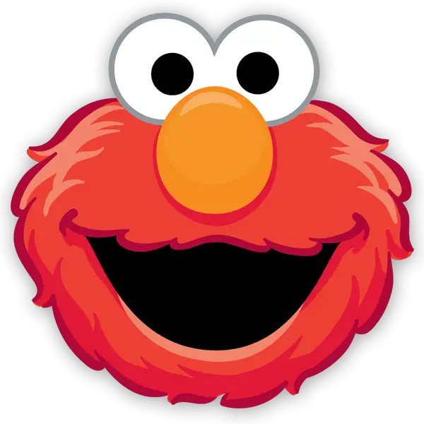 Red Furry Face Cartoon Character with Orange Nose