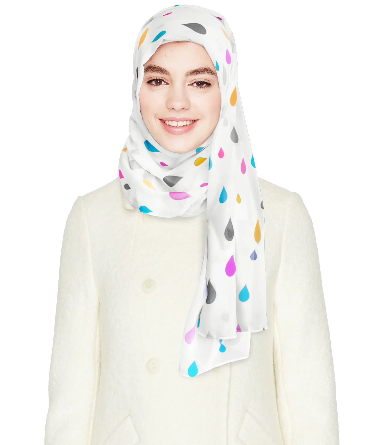 Smiling Woman in Colorful Hijab