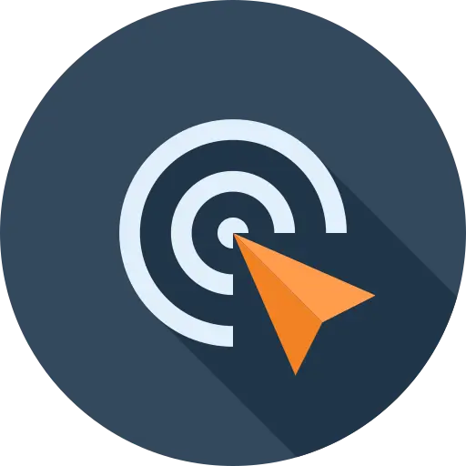 Orange Arrow on Circular Target Icon