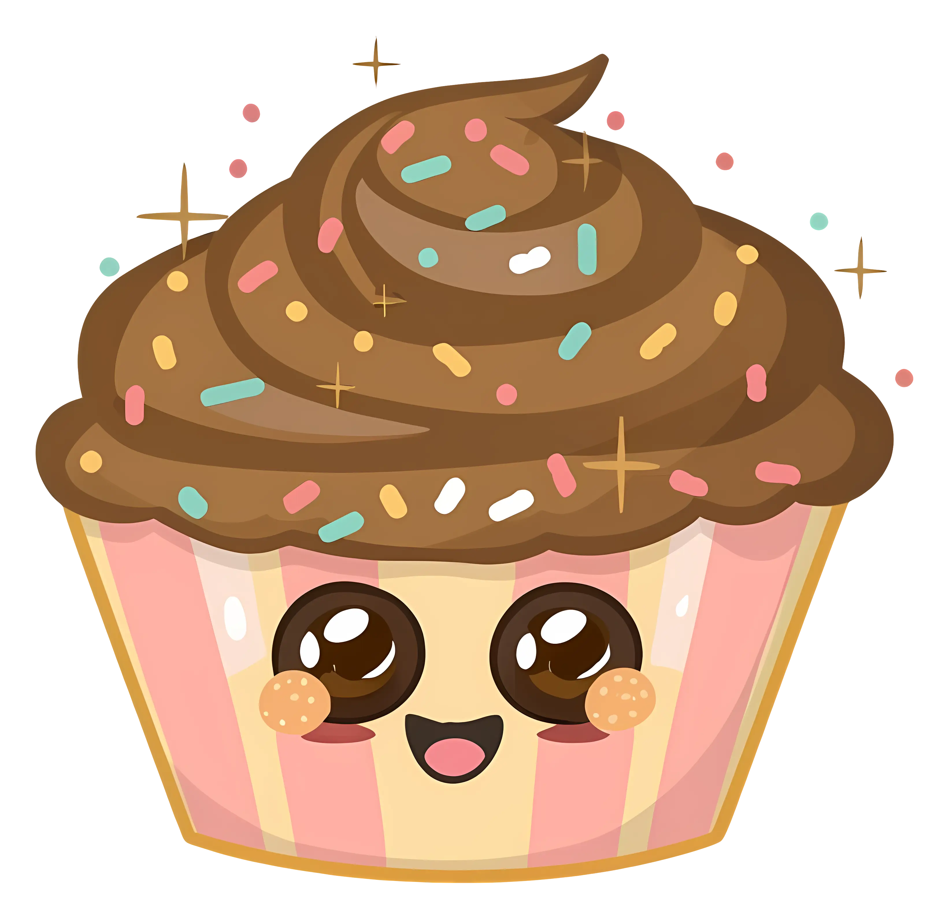Cute Cupcake with Chocolate Frosting