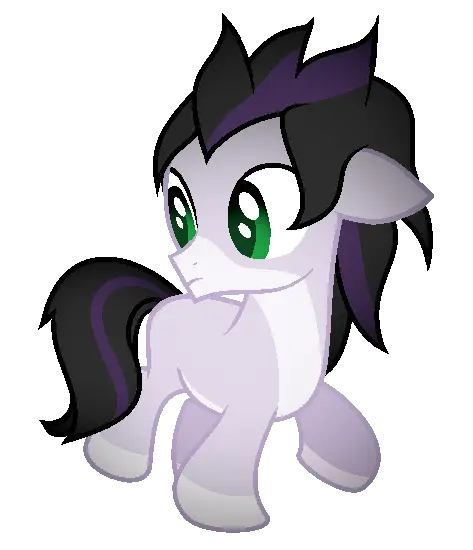 Cute Cartoon Pony in Purple and Black Colors
