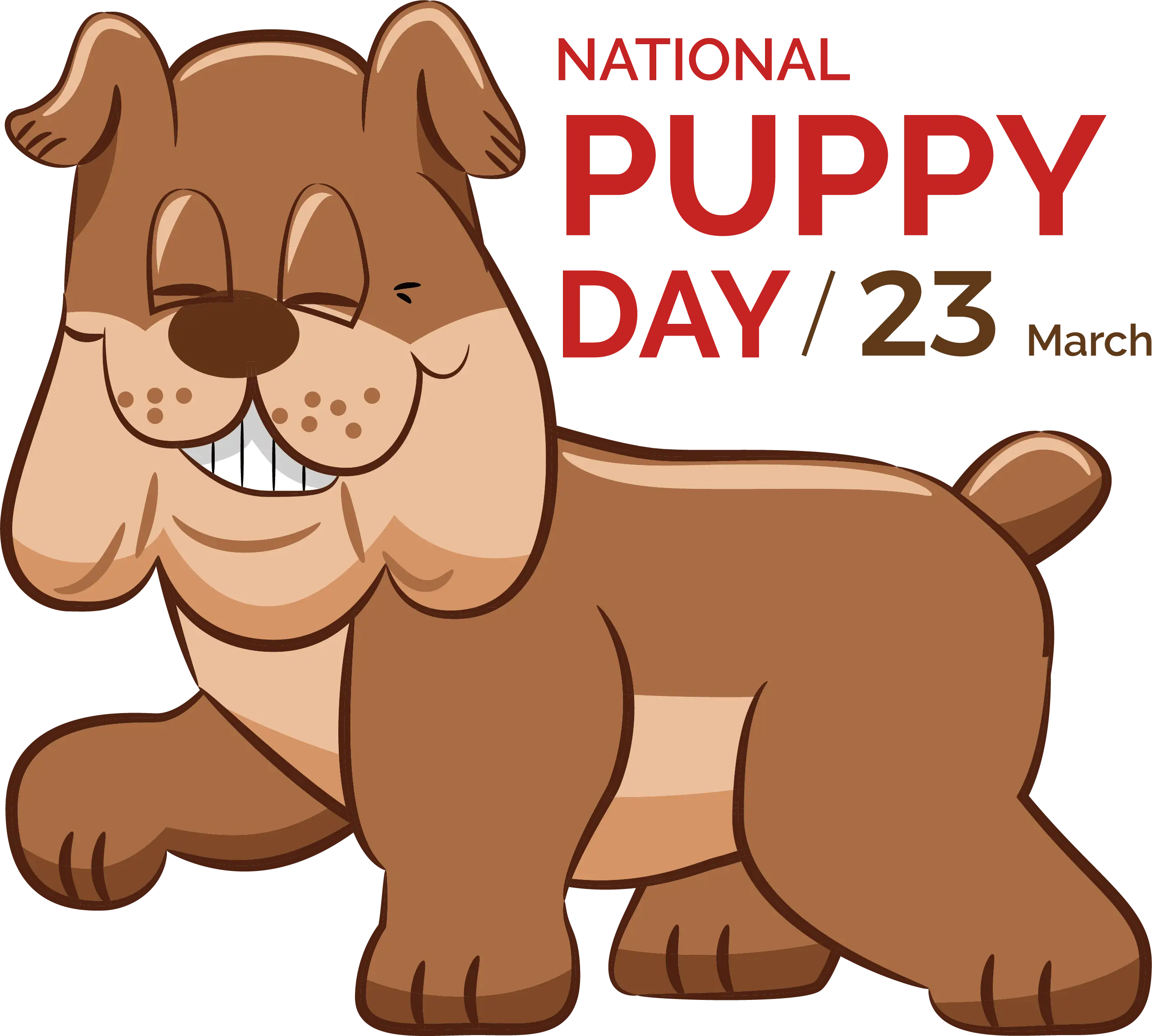 Smiling Cartoon Puppy for National Puppy Day