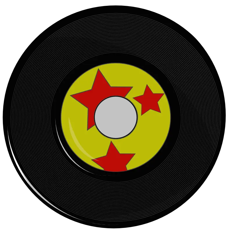 Vinyl Record with Red Stars