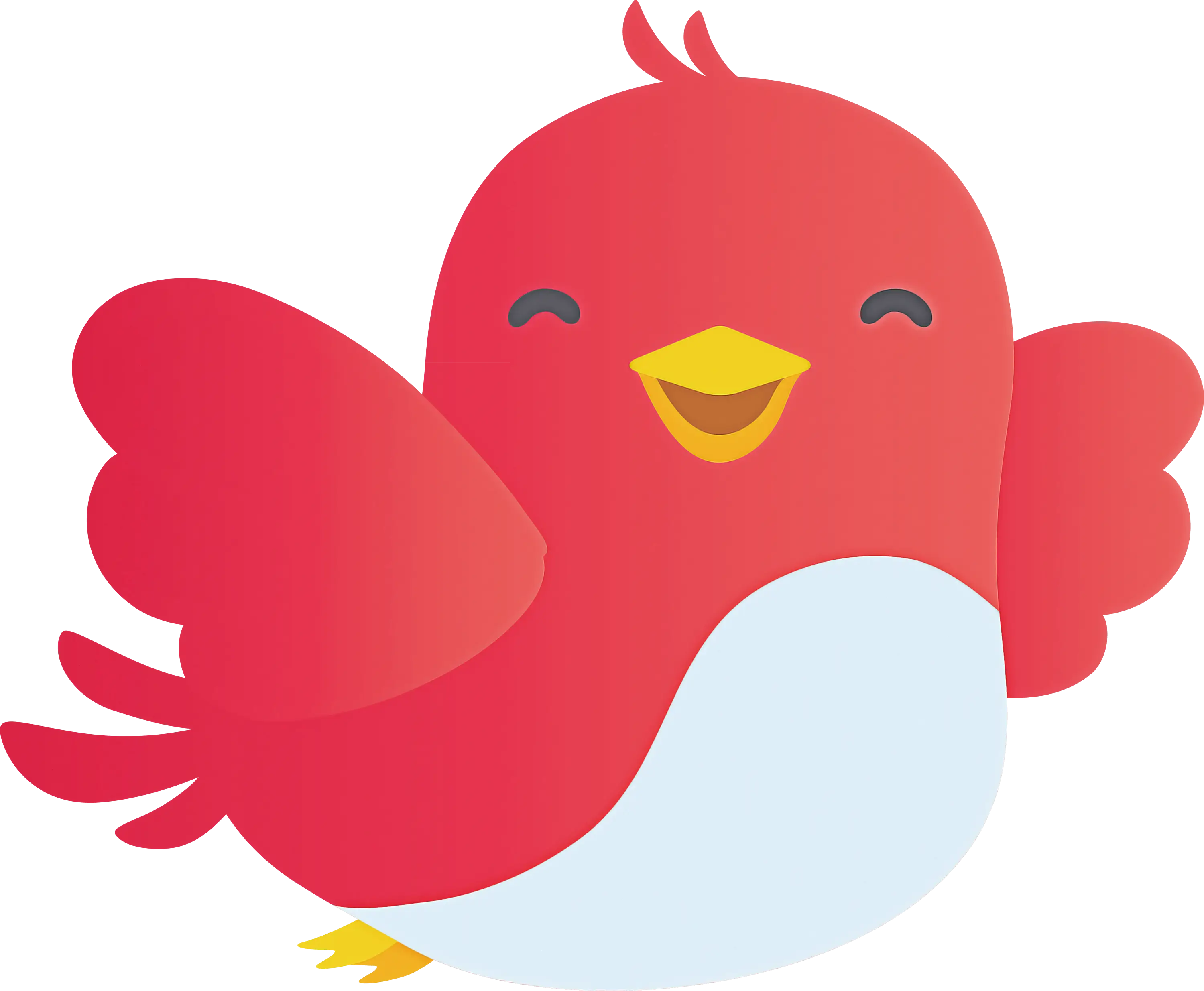 Red Cartoon Bird Illustration