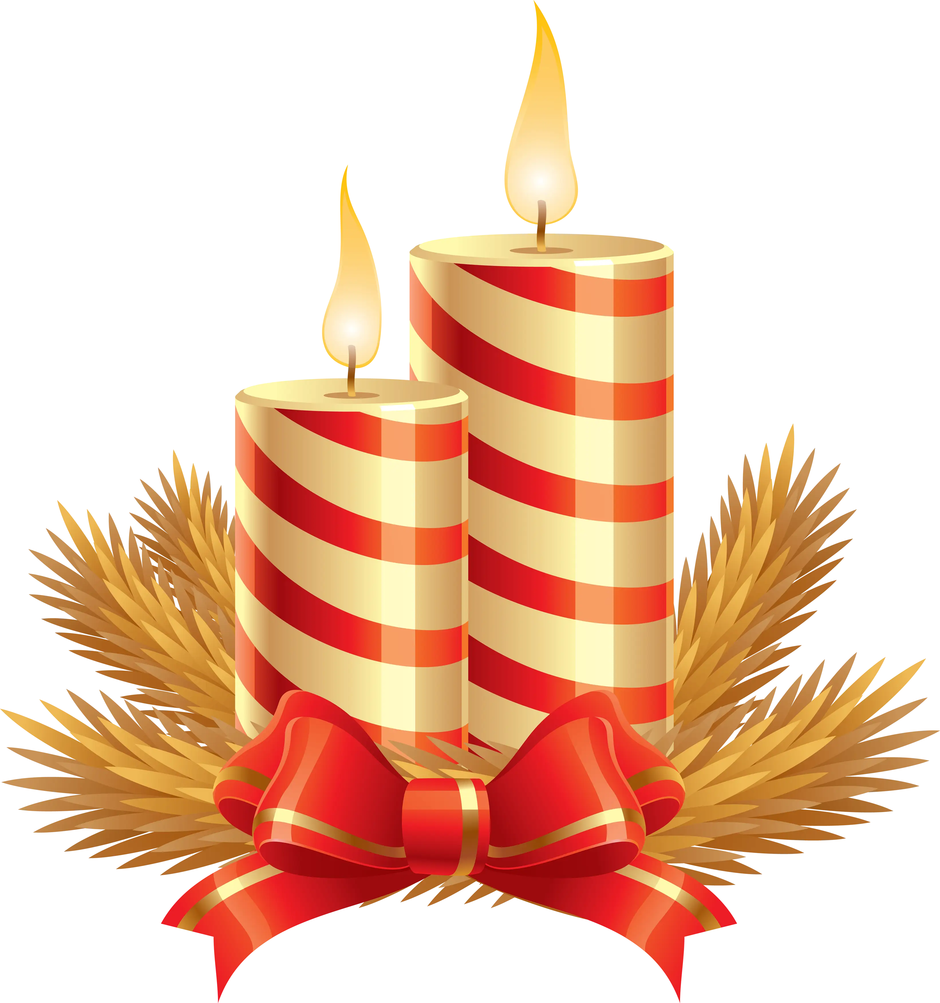 Red and White Striped Candles for Christmas Decoration