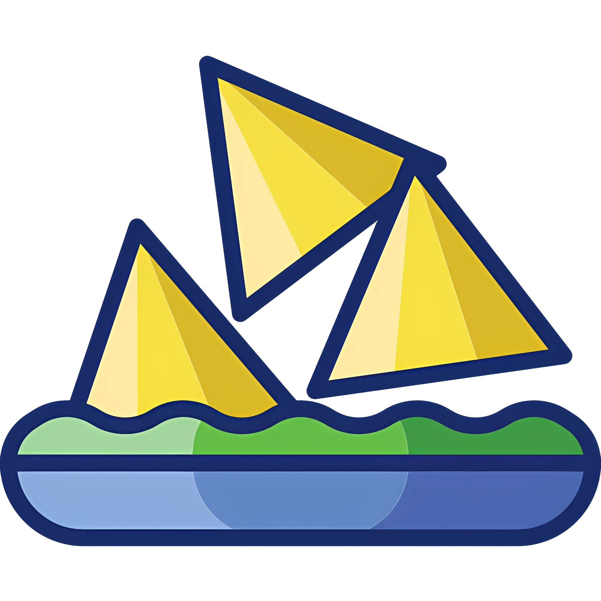 Cartoon Sailboat on Water