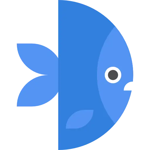 Blue Cartoon Fish Illustration