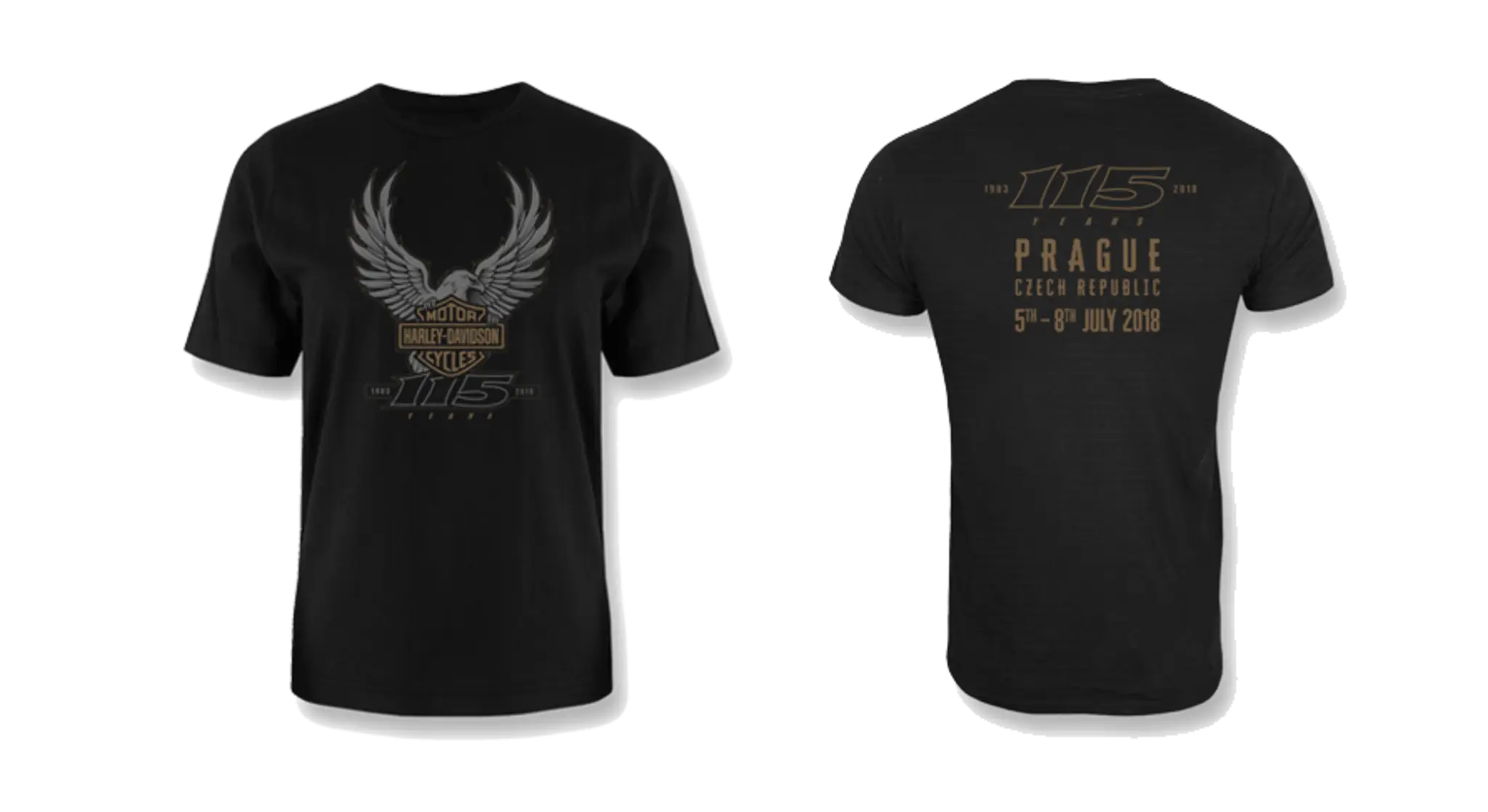 Black T-Shirt with Eagle Design