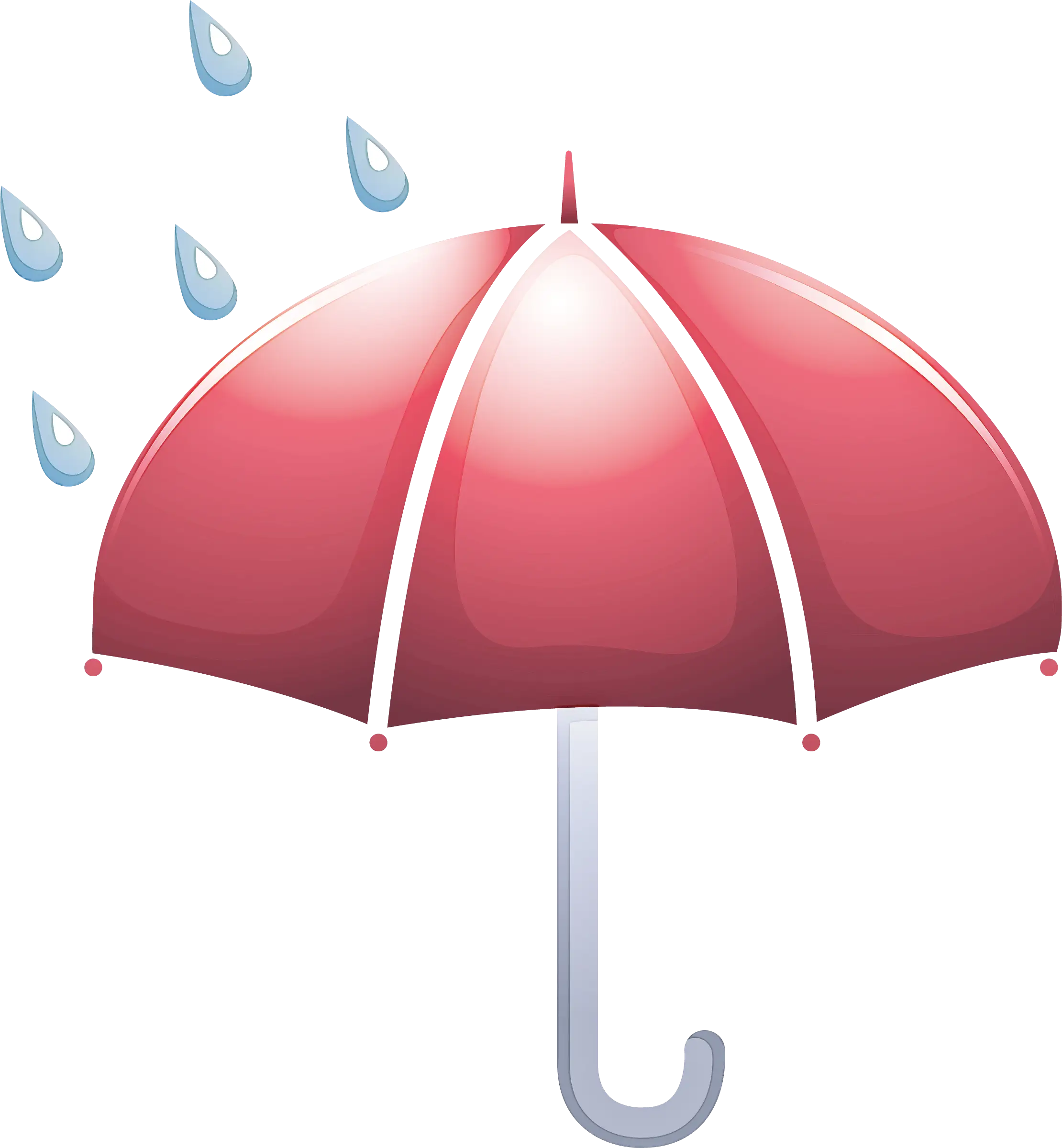 Red Umbrella with Raindrops Illustration