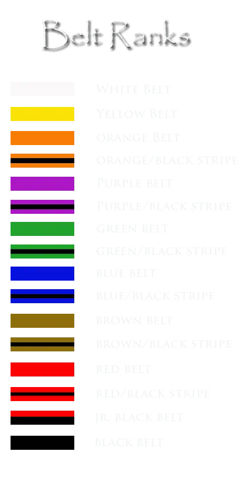 Martial Arts Belt Ranks Chart