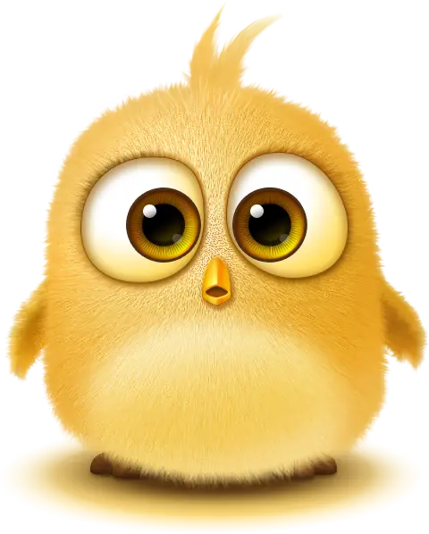 Adorable Yellow Cartoon Chick with Big Eyes