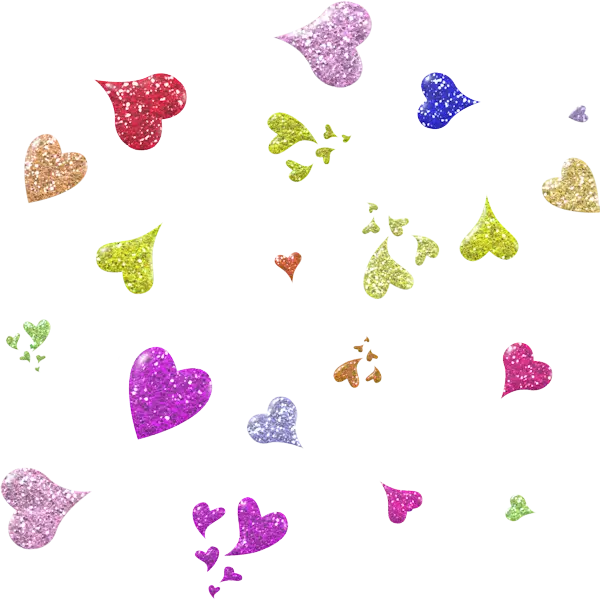 Colorful Glitter Hearts Pattern